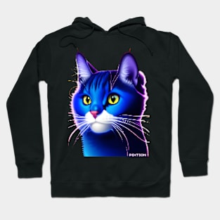 blue cat Hoodie